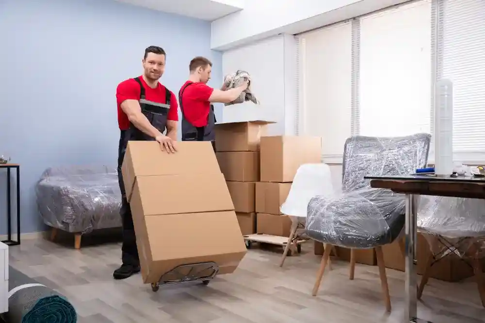 Our moving and packing services in the villages fl crew securely packing household items for a move.